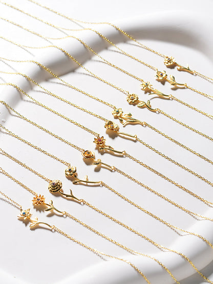 Flora Birthstone Necklace